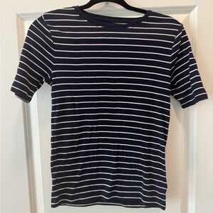 GAP Navy and White Striped Tee